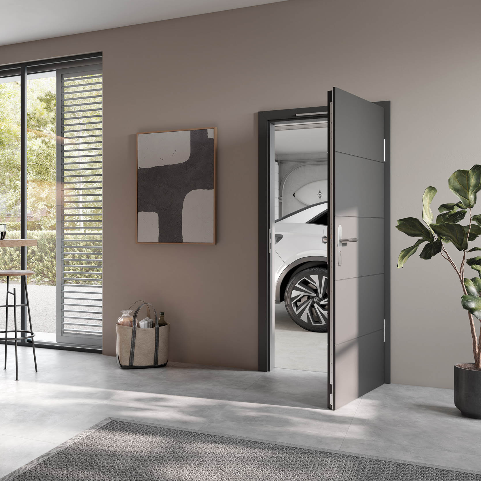 Ref2_Garagentuer_Esprit_24_Titangrau_Wohnung Woodline Glasfaltwand über Eck