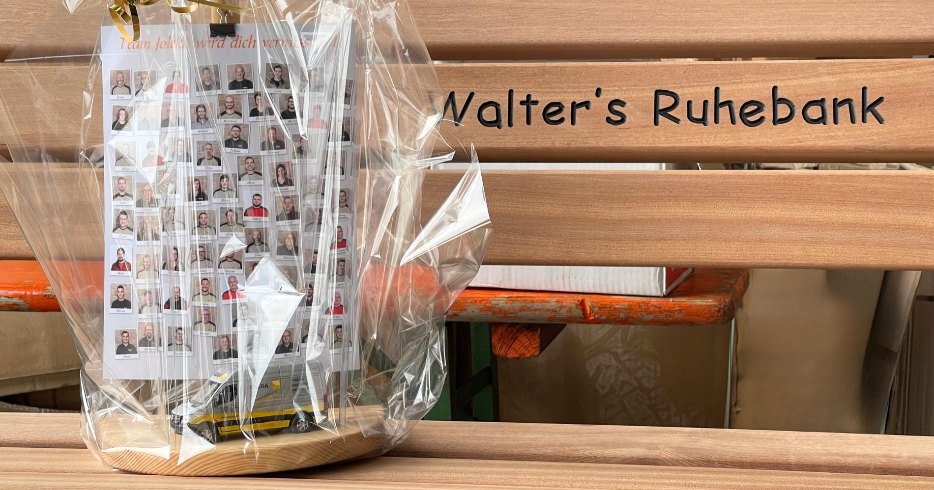 Walters Ruhebank zum Ruhestand