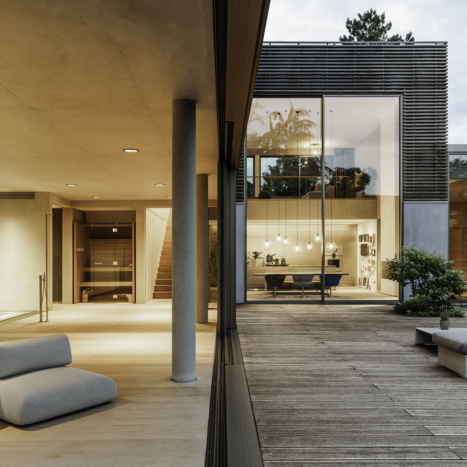 solarlux-schiebefenster-cero-referenz_Einfamilienhaus Woodline Glasfaltwand über Eck
